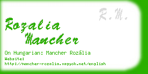 rozalia mancher business card