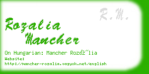 rozalia mancher business card